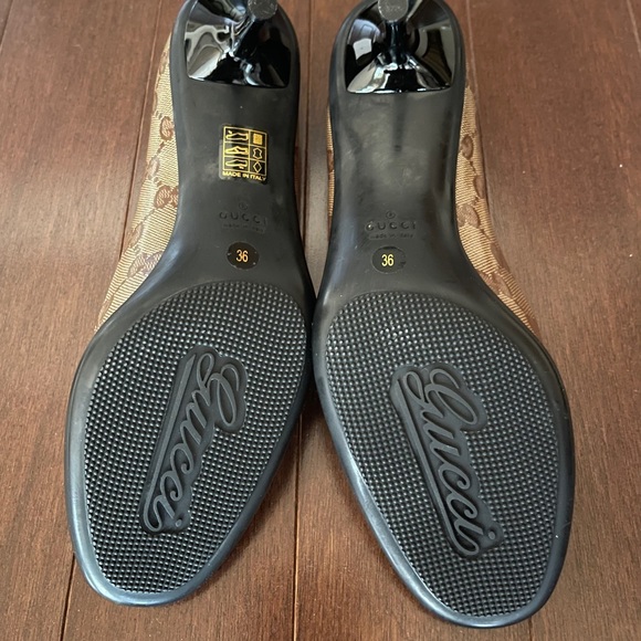 Gucci Beige Ebony/T.moro Crystal Gg/Ns Nylon Pumps - Picture 11 of 15